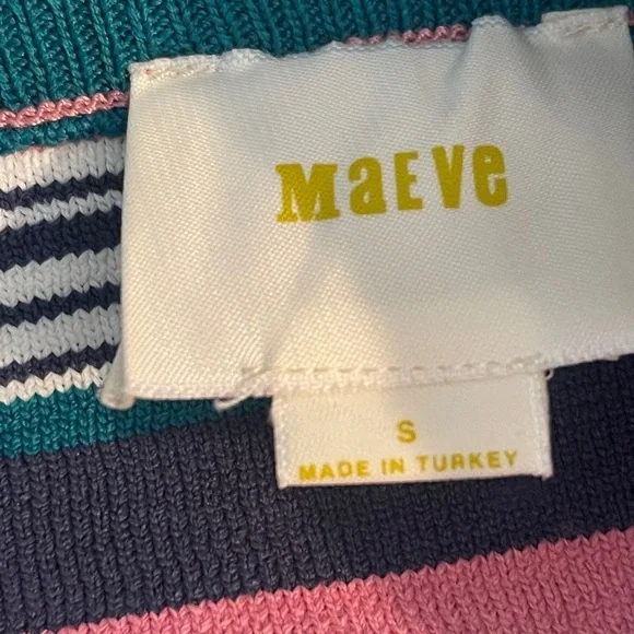 Anthropologie Maeve Lana Midi Skirt Small Multicolor Stripe Stretch Bodycon - Picture 3 of 7